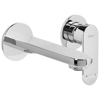Grifo Monomando De Latón Empotrado Para Lavabo En Pared Plateado Guatavia