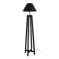 lampara de pie cuadrupedo madera negro pantalla negro