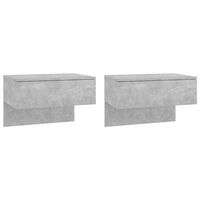 mesitas de noche de pared 2 uds color gris hormigon vidaxl