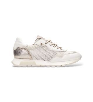 Hispanitas para mujer. HV264825 Zapatillas Oregon blanco roto (38), Piel, Plano, Cordones, Casual