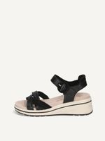 caprice heeled sandal black made of leather with wedge heel size 40