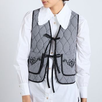 Damson Madder Arte Quilted Cotton Gilet - UK 14