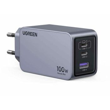 Cargador UGREEN Nexode Pro 3 Puertos GaN Carga Rápida USB-C Cable Incluido