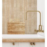 papel pintado vinilico lavable de rayas ocre con textura en relieve - enzo stripes 681663 de gaulan - rollo de 10 m x 106 m