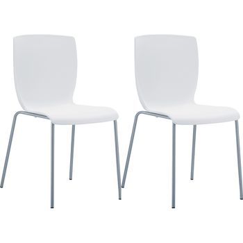 Set De 2 Sillas Apilables Mio Plástico Blanco 60x47x80 Cm Clp