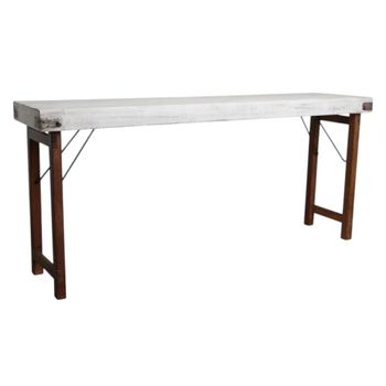 Consola antigua de madera blanca