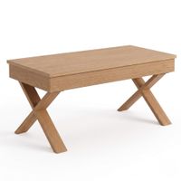 mesa de centro elevable roble natural 110x60 cm
