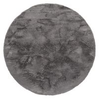 alfombra de piel fluffy antracita 200 cm redondo