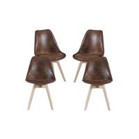 pack 4 sillas synk vintage de polipiel 834940 cm - marron