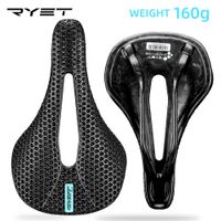 ryet-sillin de carbono para bicicleta con estampado 3d 140mm 142mm superligero para carreras de montana eva cojin para asiento de bicicleta pieza de asiento para ciclismo
