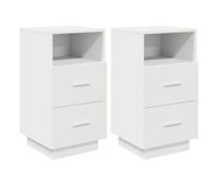 vidaxl mesillas de noche 2 uds con 2 cajones blanco 36x36x68 cm