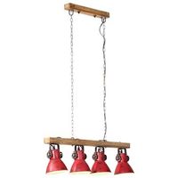 lampara de techo rojo desgastado 25 w e27 90x24x111 cm vidaxl