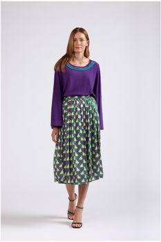 falda de vuelta de tela estampada geometric