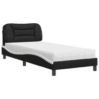 cama con colchon hvar cuero sintetico negro y blanco 80x200 cm vidaxl