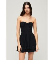 superdry para mujer w8011555a minivestido bandeau de encaje de los anos 50 negro xl casual algodon sin mangas  tirantes