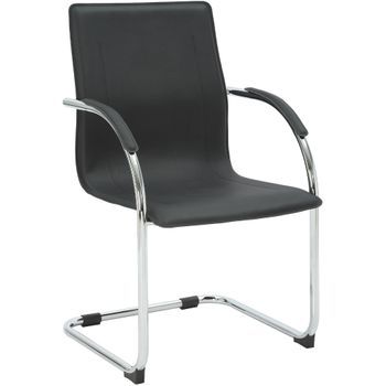 Silla Cantilever Noeleen De Piel Sintetica Simil Cuero (pvc) Negro 55x56x95 Cm Clp