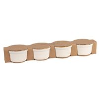 set de 4 ramequines de gres blanco roto y marron