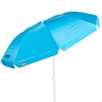 sombrilla de playa plegable 8 varillas mastil regulable 180 cm azul