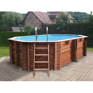Piscina De Madera Grenade 2 Gre 436cm Ovalada Filtro Arena