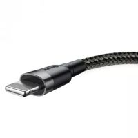 cable usb a a lightning baseus cafule 05 m 24 a gris negro