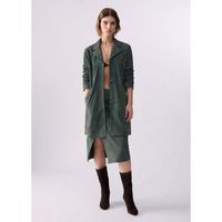 liu jo chaquetas chaqueta larga en ante para mujer