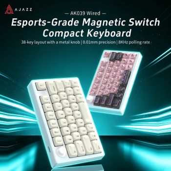 Teclado Mecánico para Juegos Ajazz AK039 con Interruptor Magnético, Cableado, 0.01mm, Tasa de Respuesta de 8K, Diseño Mini, Teclado para Juegos RGB DIY