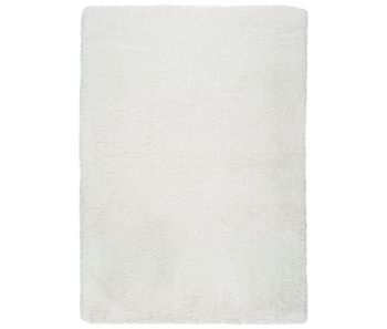 Alfombra lavable de pelo alto en blanco alpaca, 80x150 cm - atticgo