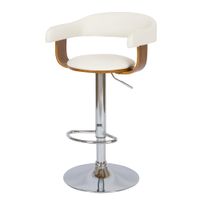 silla de bar ajustable 6284 cm en cuero artificial blanco