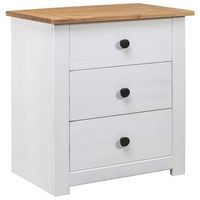 mesita de noche - mueble para dormitorio - madera de pino maciza - blanco 46x40x57cm