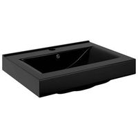 lavabo rectangular ceramica orificio de grifo negro 60x46 cm vidaxl