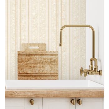 Papel Pintado Vinílico Lavable De Rayas Beige Con Textura En Relieve - Enzo Stripes 681662 De Gaulan - Rollo De 10 M X 1,06 M