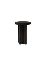 taburete de madera maciza en tono negro de 35x45cm
