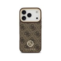 guess funda para iphone 17 pro r carcasa de polipiel marron con logo 4g de strass y magsafe diseno elegante y ajuste preciso