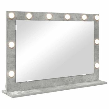 Espejo De Tocador Gris Concreto 80 X 55 X 18 Cm Rectangular Vidaxl