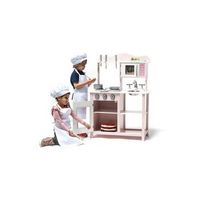 cocina de madera para ninos con accesorios rosa - cocinas infantiles de juguete para ninos