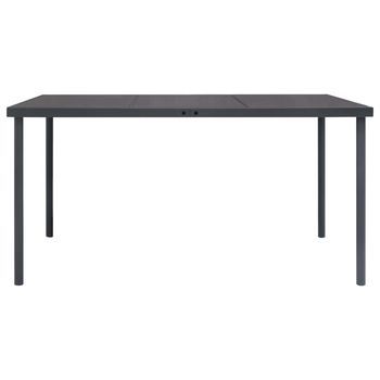 Mesa De Comedor De Jardín | Mesa De Exterior Acero Gris Antracita 150x90x74 Cm