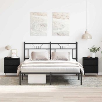 Mesitas De Noche - Mueble Para Dormitorio - Madera De Ingeniería - Roble Negro (40x35x50cm)