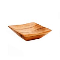 bandeja para sal de madera de teca en marron 6x6x2 cm