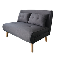 sofa cama de tela gris oscuro de 2 plazas doris