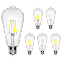 aigostar bombilla led e27 con filamentoluz fria 6500k4w equivalente a 40w470 lumenesno regulablebombillas decorativaspack de 5 uds