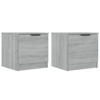 pack 2 uds mesitas de noche  mesa auxiliar  mesilla color gris sonoma 40x39x40 cm