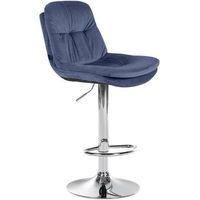 taburete de bar de terciopelo laurel azul 54x46x94 cm clp