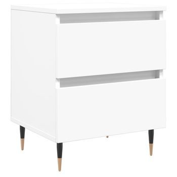 Mesilla De Noche | Mesita De Noche Madera Contrachapada Blanco 40x35x50 Cm