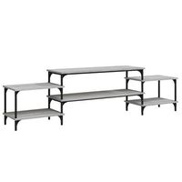 mueble para tv madera contrachapada gris sonoma 197x35x52 cm vidaxl