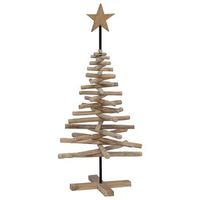 arbol de navidad marron 120 cm madera de teca maciza vidaxl