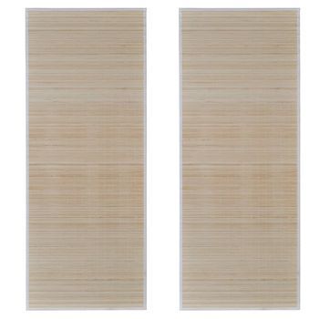 Alfombras Rectangulares De Bambú Natural 2 Unidades 120x180 Cm Vidaxl