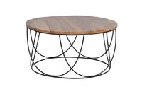 mesa centro en madera natural y metal