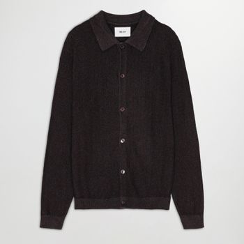 NN.07 Nolan Herringbone Cotton Regular Fit Cardigan - L