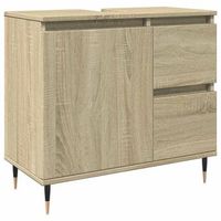 armario de lavabo de bano  mueble de bano madera roble sonoma 65x33x60 cm