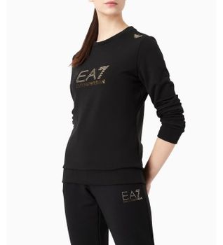 EA7 para mujer. 8NTM45_TJ9RZ Sudadera Evolution negro (M), Casual, Poliéster, Manga larga